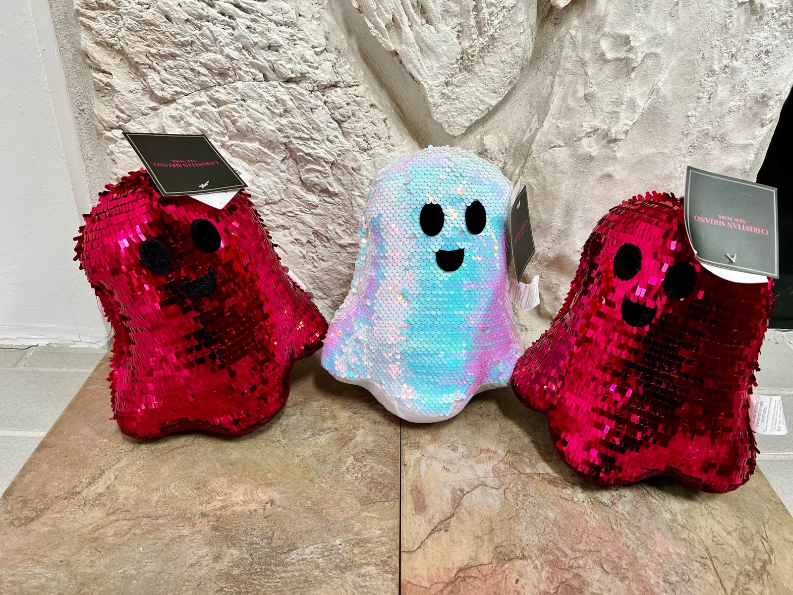 CHRISTIAN SIRIANO Halloween Sequence Sparkle Ghost Plush Pink + Iridescent x3 ✅✅