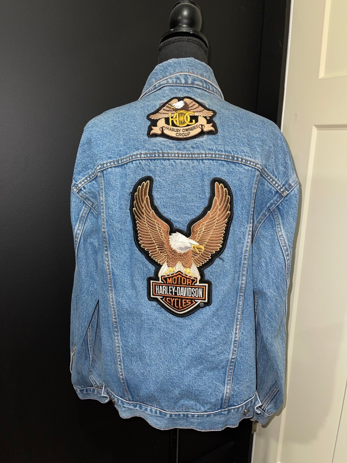 Levi Strauss medium Harley Davidson iron on patch denim jacket
