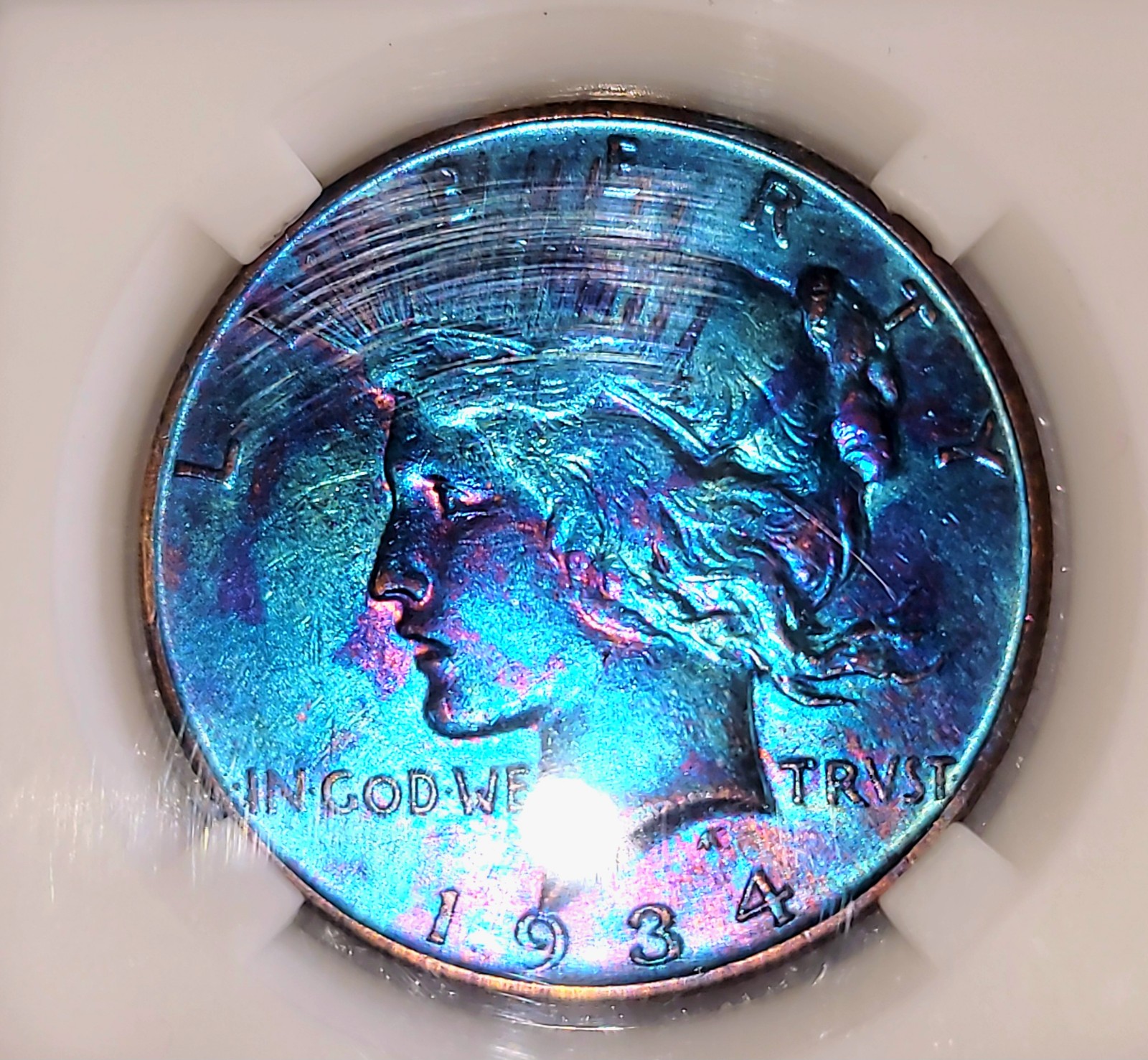 1934-D Peace Dollar ms64 stunning rare key day