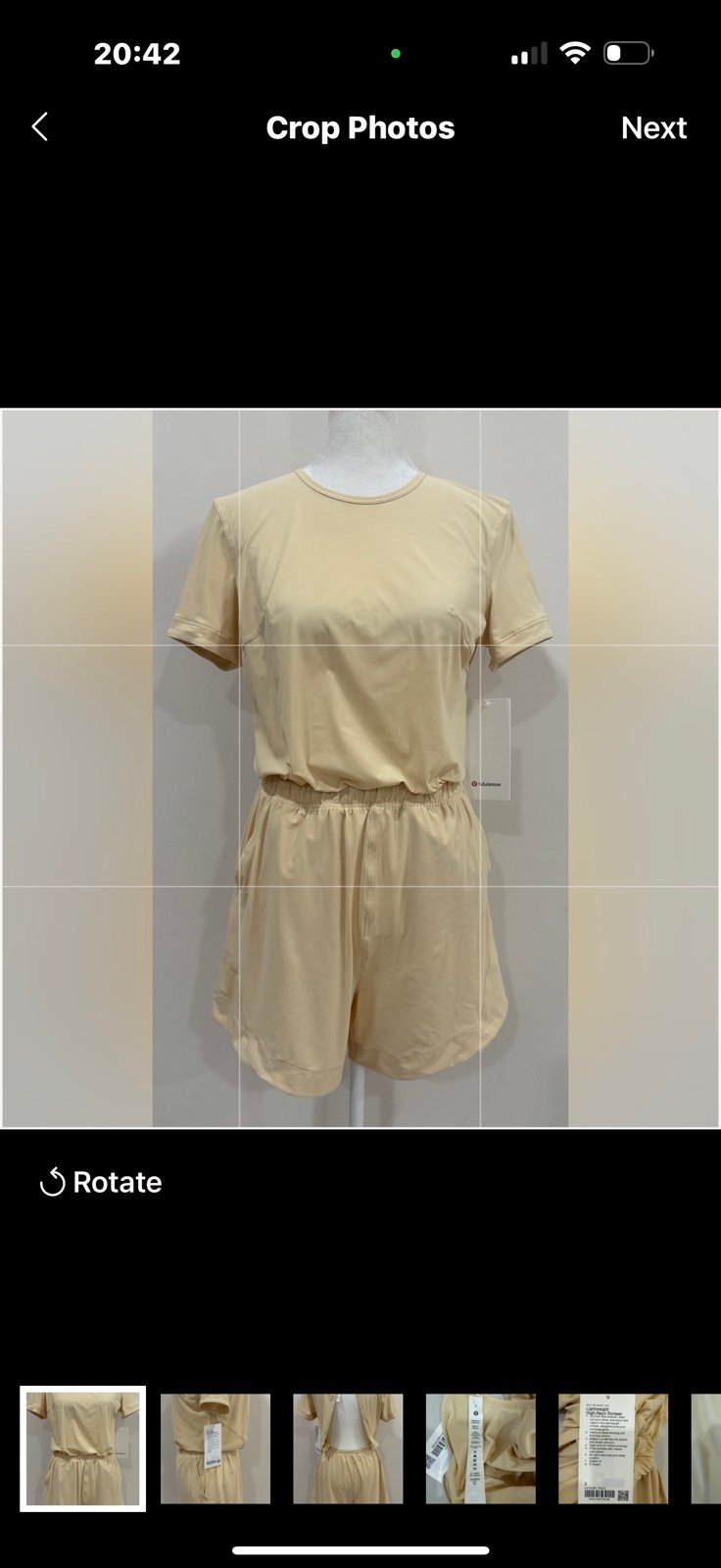 NWT Lululemon Lightweight High Neck Open Back Romper Women's Sz 2 Prosecco