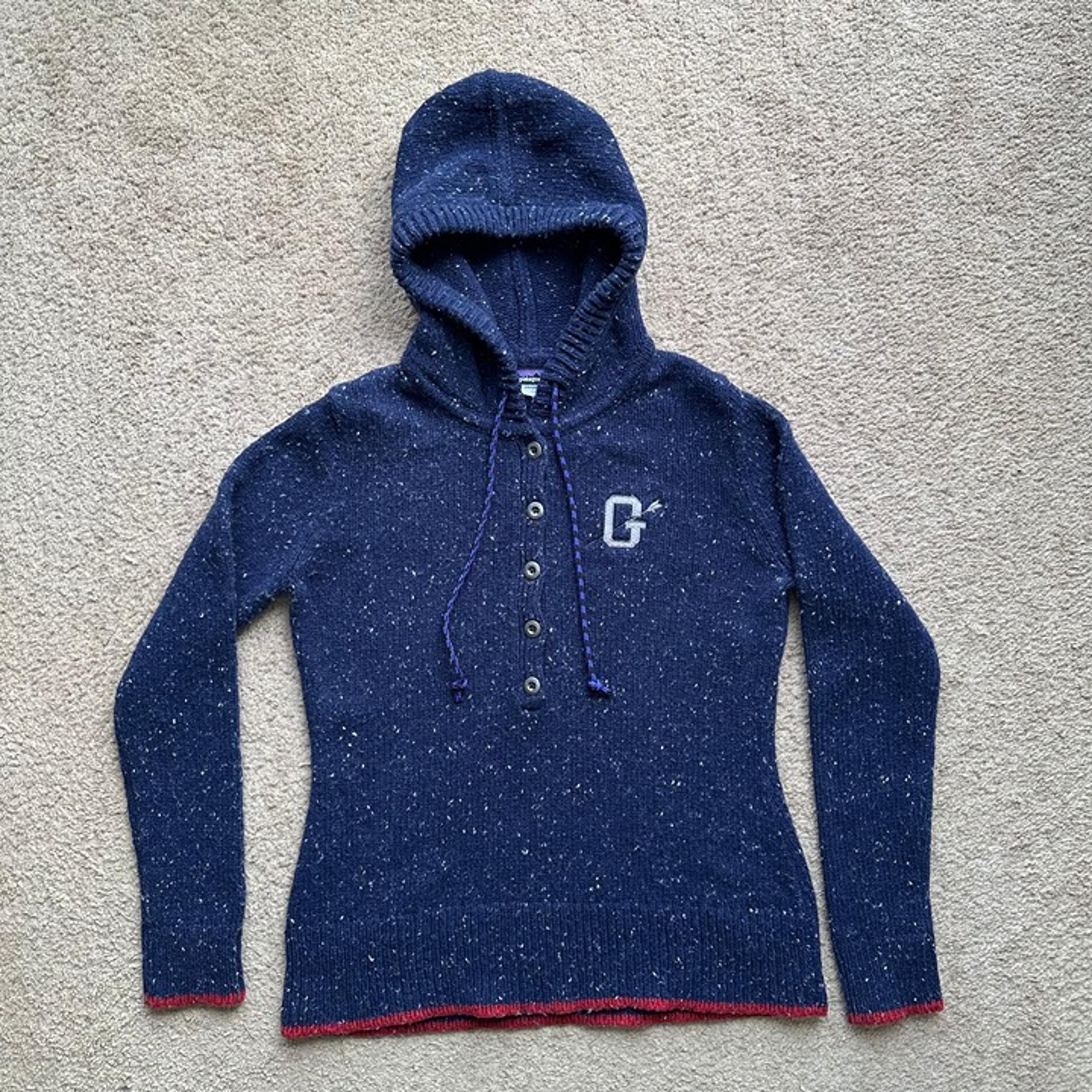 Sweater Womens Large Ranchito Hoody Merino Wool Flecked Outdoors Hikin - Patagonia