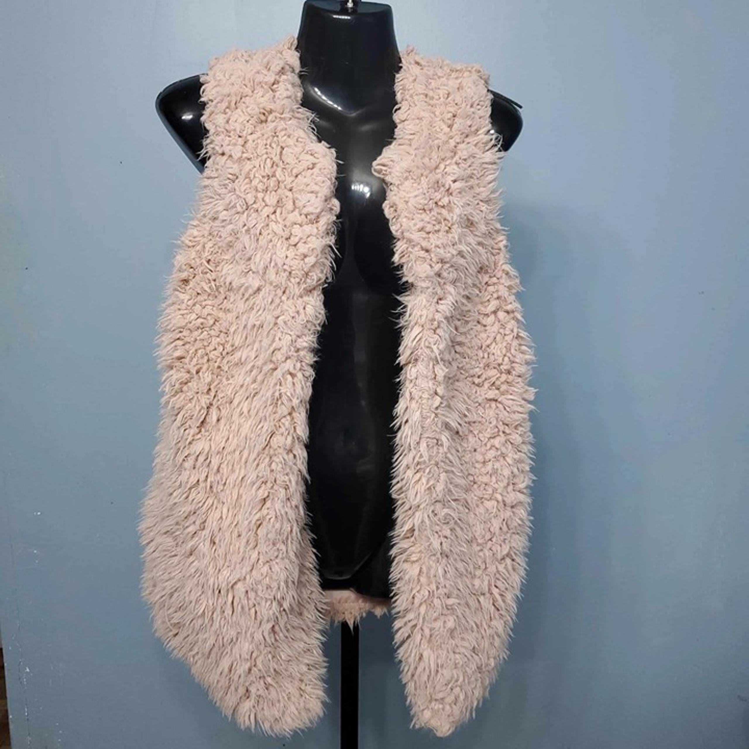 Cato Women's Pink Fuzzy Vest Hook Eye Closure | 100% Polyester  |Size: S