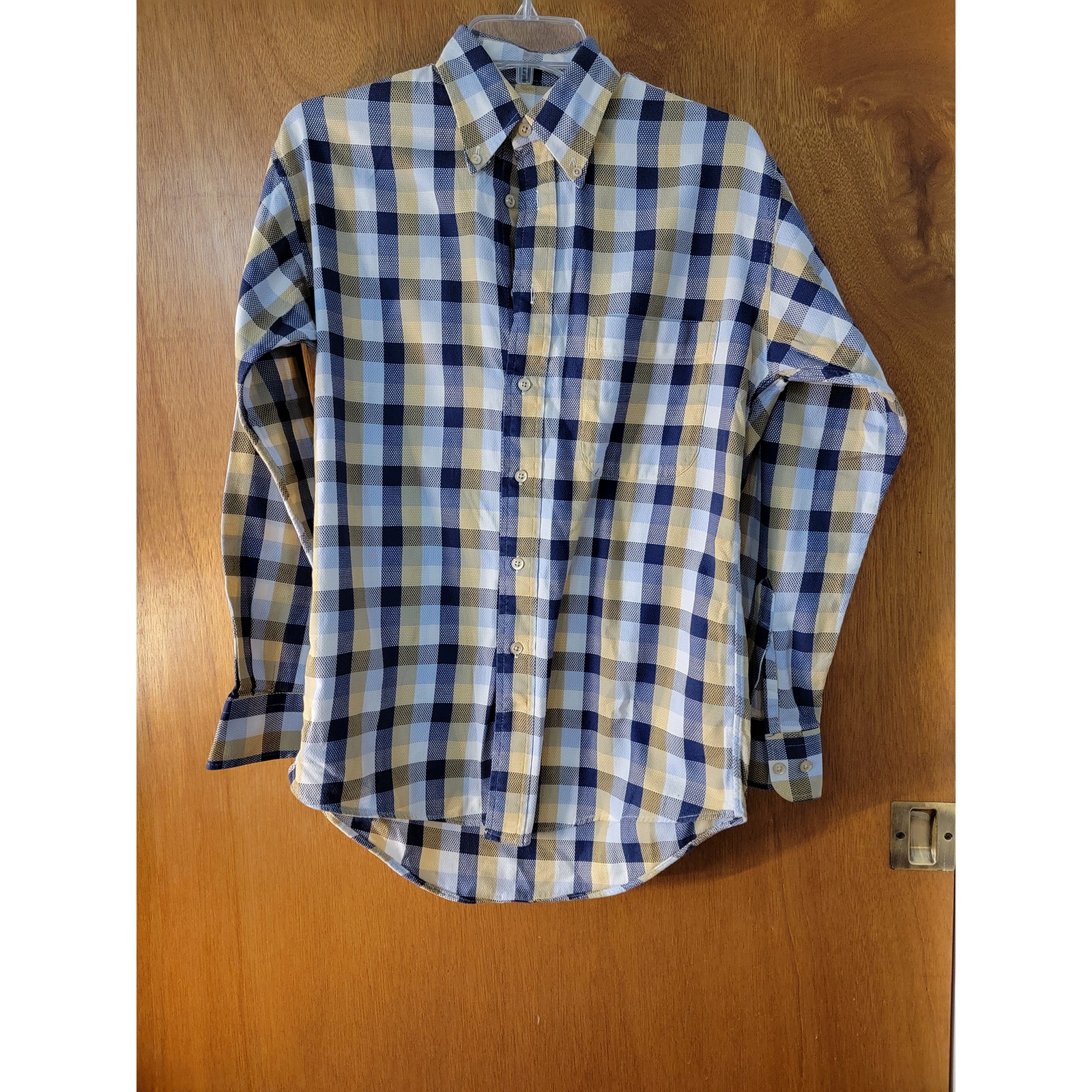 Burberry Brit Shirt Men's Blue and Yellow - Sz: S