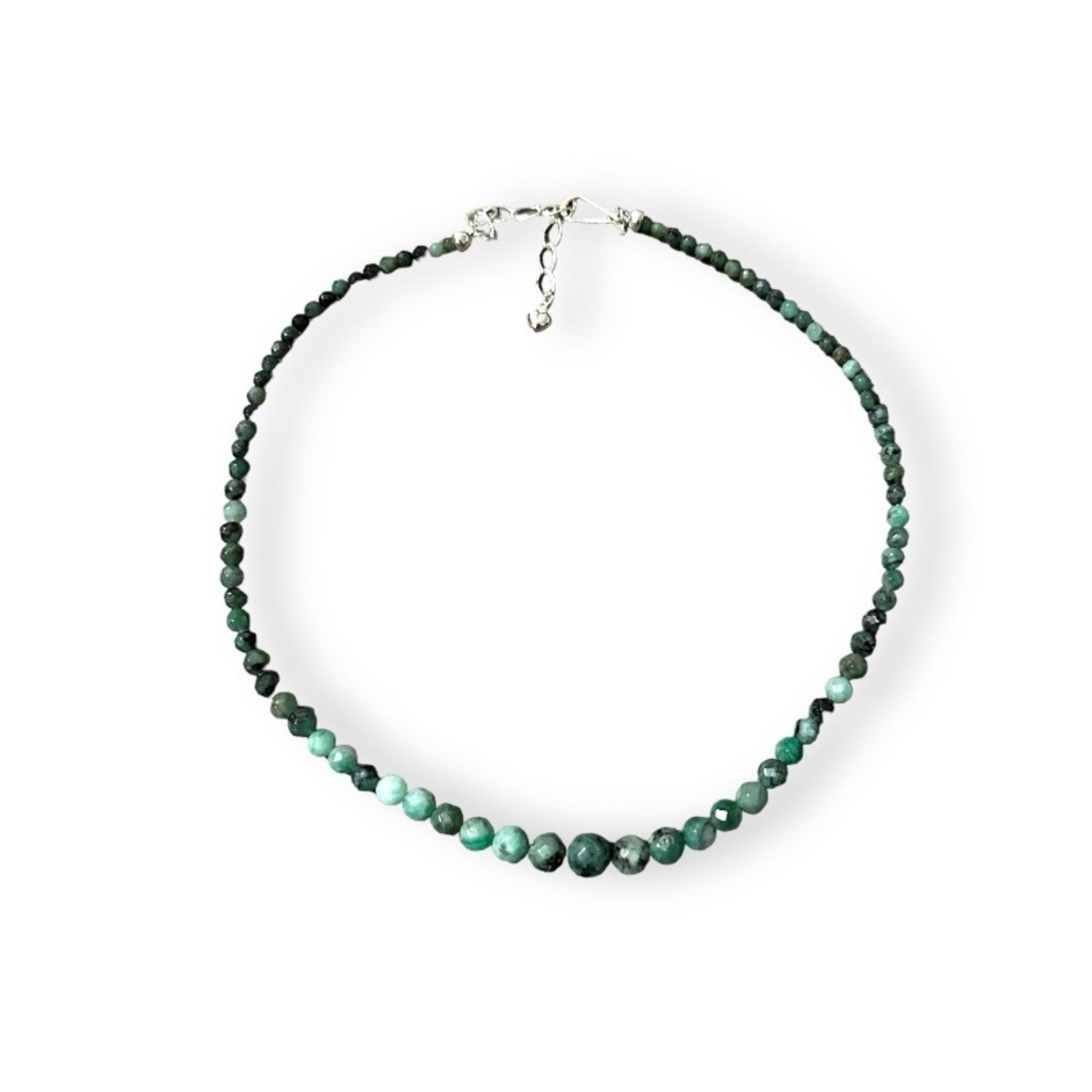 Jay King Graduated Malachite Bead Necklace Sterling Fluted Hook Close 20