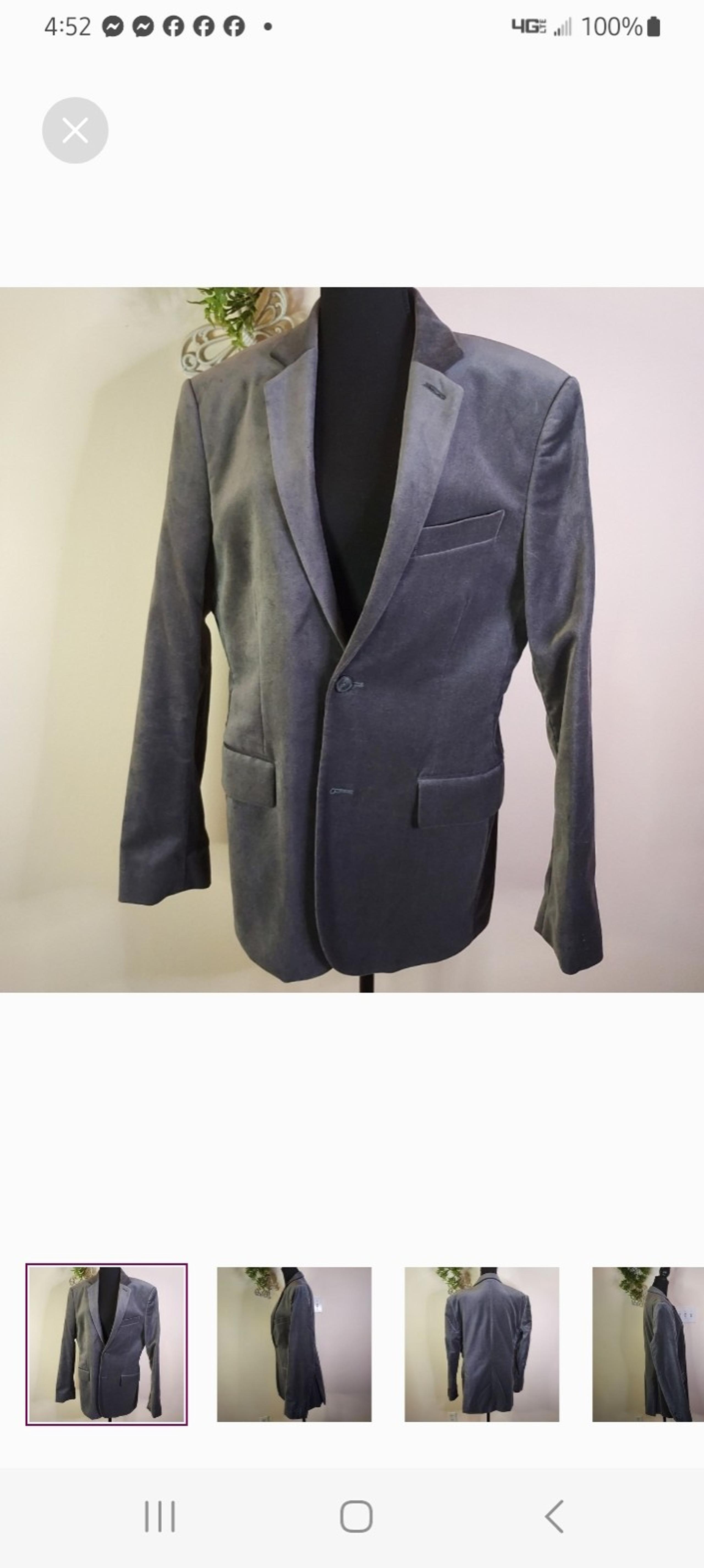 Men's Express Grey Velour Blazer