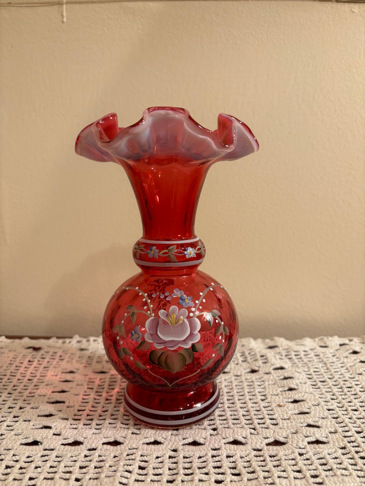 Fenton cranberry limited edition vase