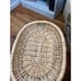 Vintage Wicker Oval Wall Basket with Handles
