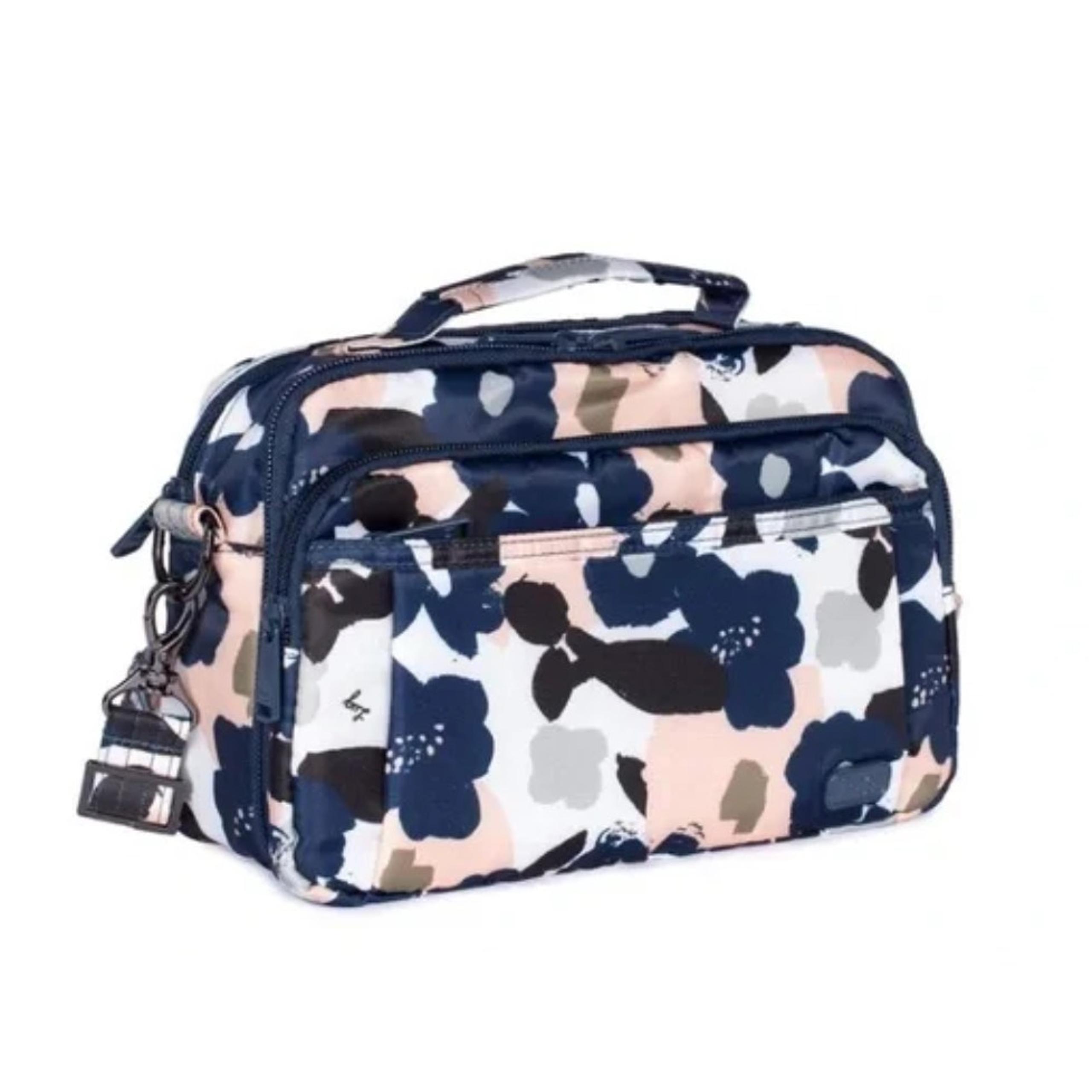 LUG Women’s Scoop Crossbody Bag Multiple Pockets Floral Multicolor