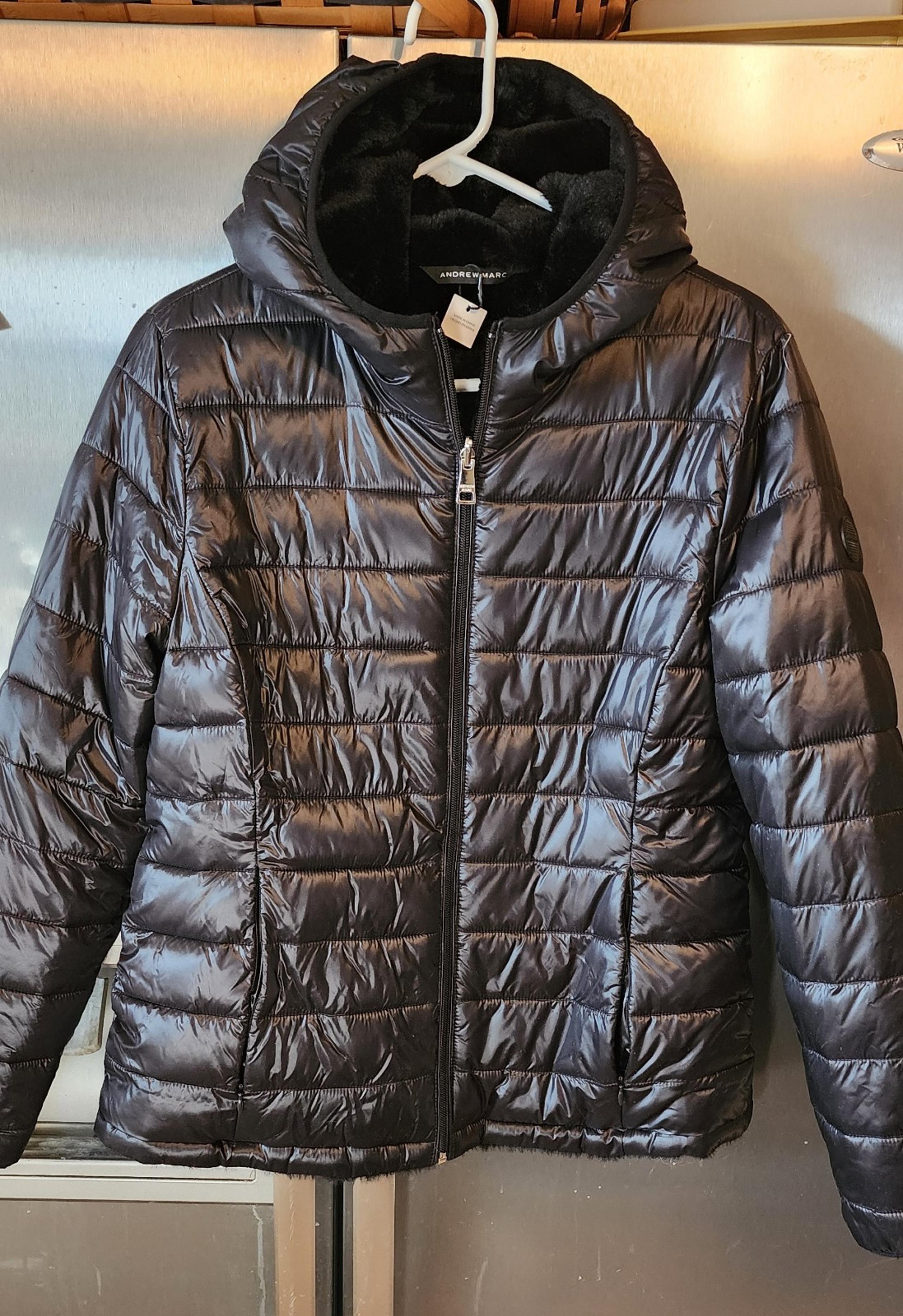 NEW Andrew Marc Black Puffer Jacket / Coat Sz Medium Woman's