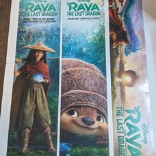Raya and the Last Dragon promotional display signage. Disney. Blu ray, DVD, 2021