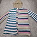 Elan Crochet Sweater Womens Sz S Metallic Hodded Hippie Boho Open Front Cardigan