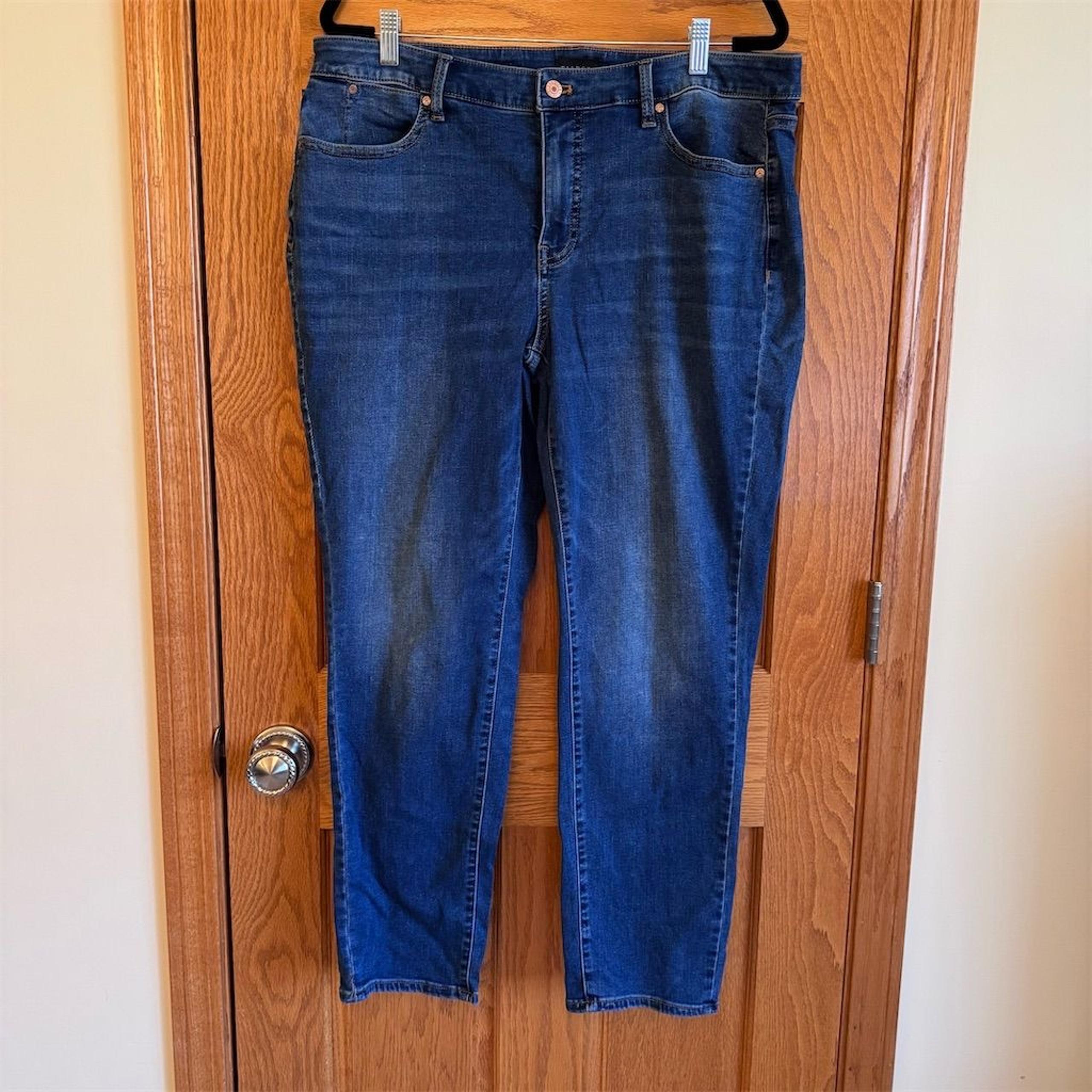 Talbots Women's Plus Size 16 Slim Ankle Jeans Blue Stretch Denim