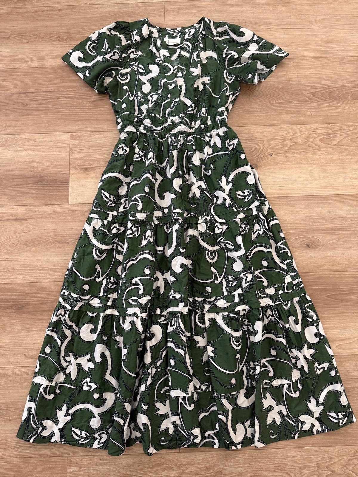 ANTHROPOLOGIE SOMERSET MAXI DRESS
in GREEN & WHITE FLORAL LARGE