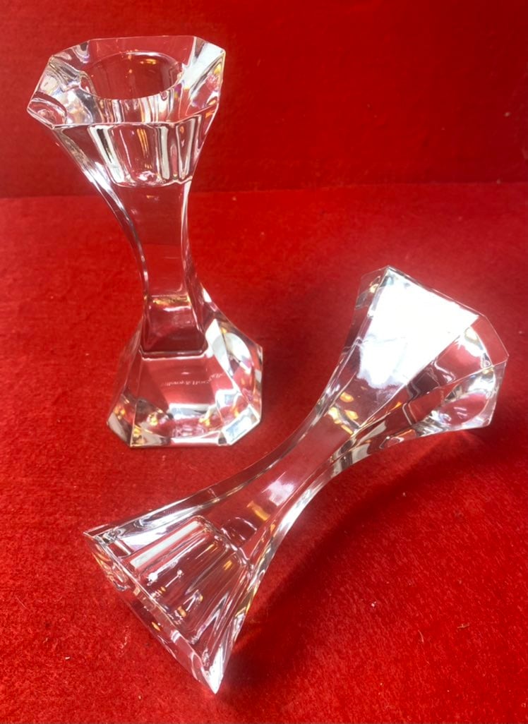 (2) VILLEROY & BOCH Crystal Candlestick Holders
