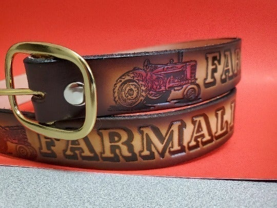 FARMALL Tractor Top Grain Cowhide LEATHER BELT & Standard Buckle -all sizes NEW