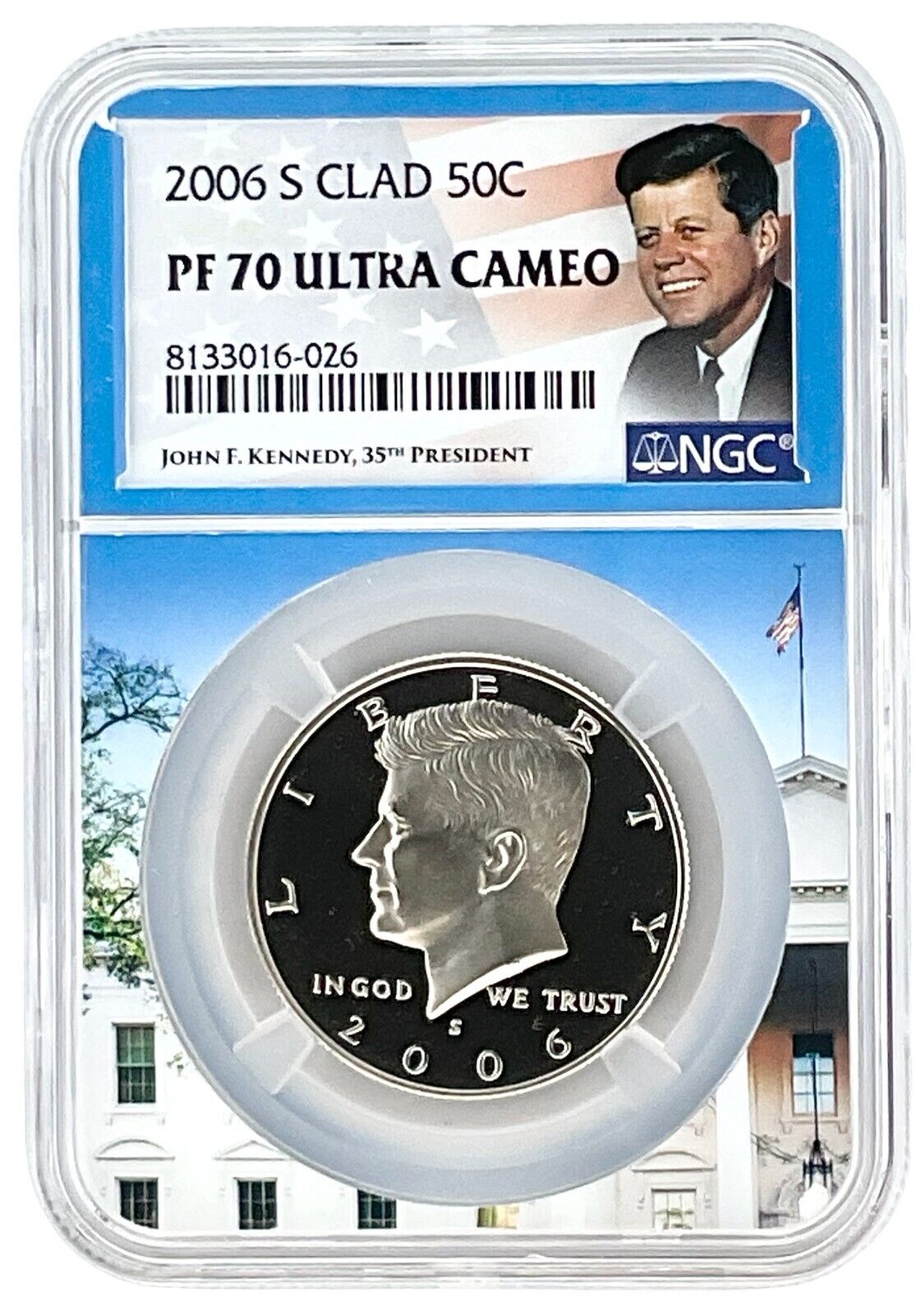 2006 S Kennedy Clad Half Dollar NGC PF70 Ultra Cameo White House Picture Core