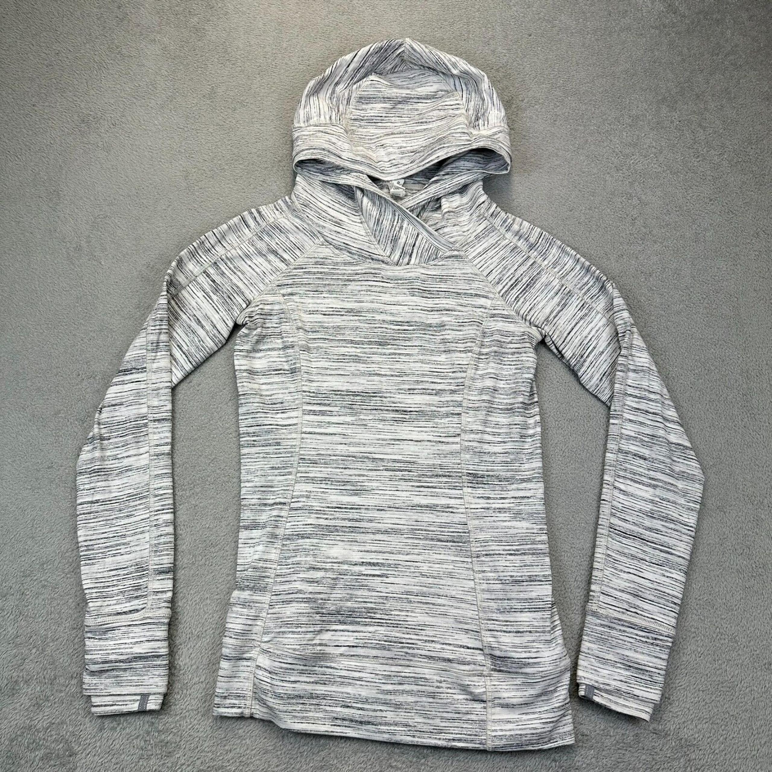 Lululemon Think Fast Hoodie Pullover Space Dye Camo White Multi Silverspoon Sz 4