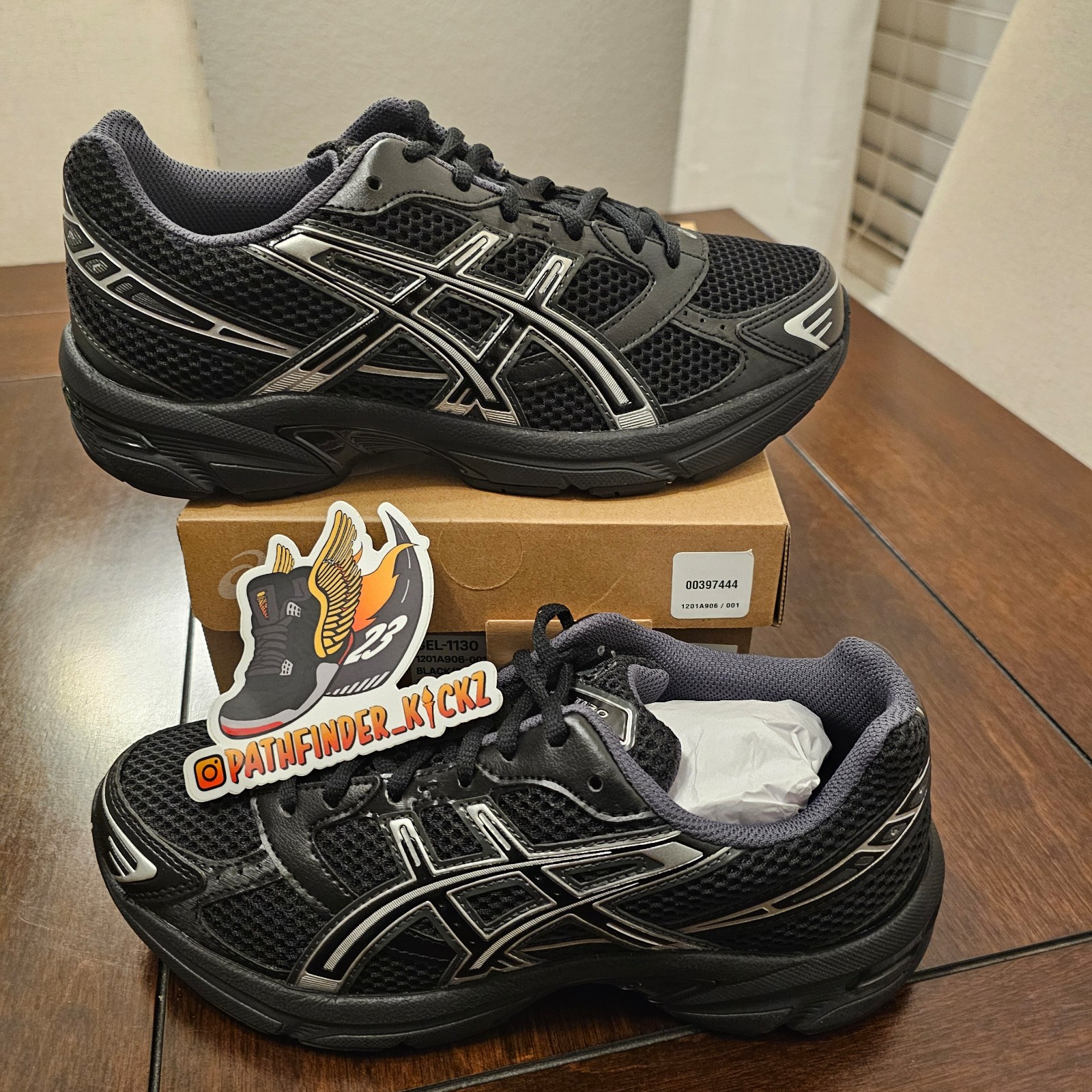 Size 6.5M/8W - ASICS Gel 1130 Black Pure Silver 1201A906-001