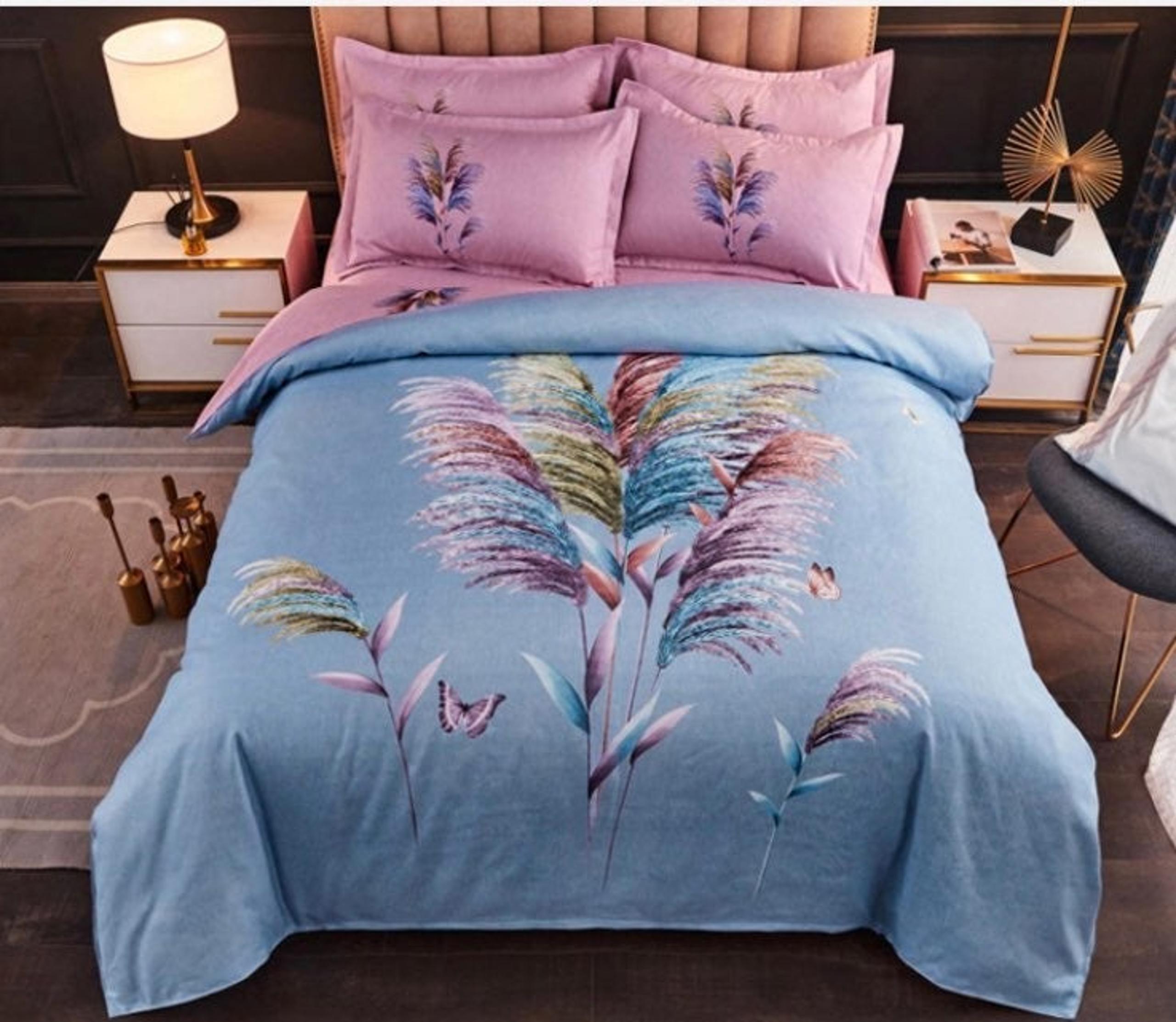 new feather print  duvet bed sheet set