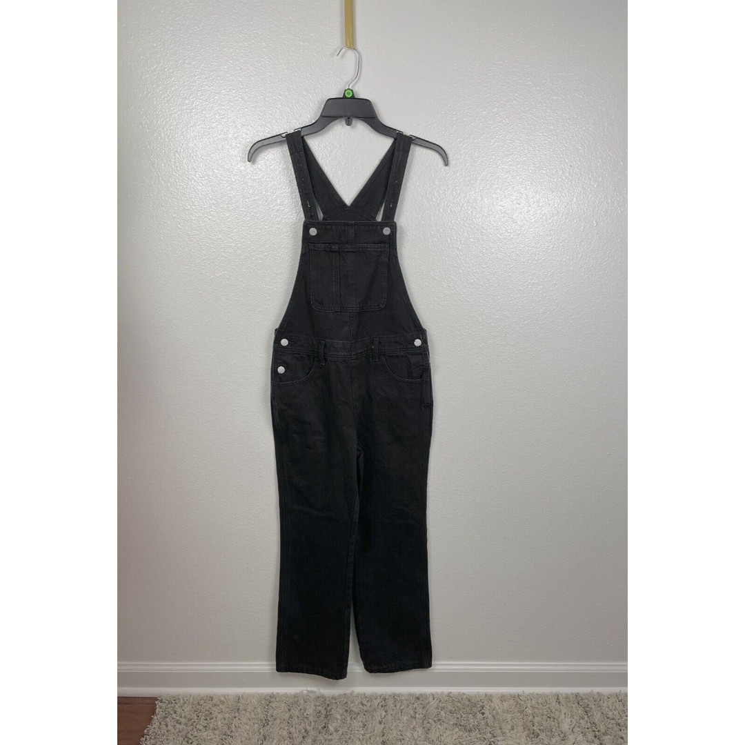 OLD NAVY Kid's Overalls Denim Black Cotton Unisex Boy's Girl's Large 10/12