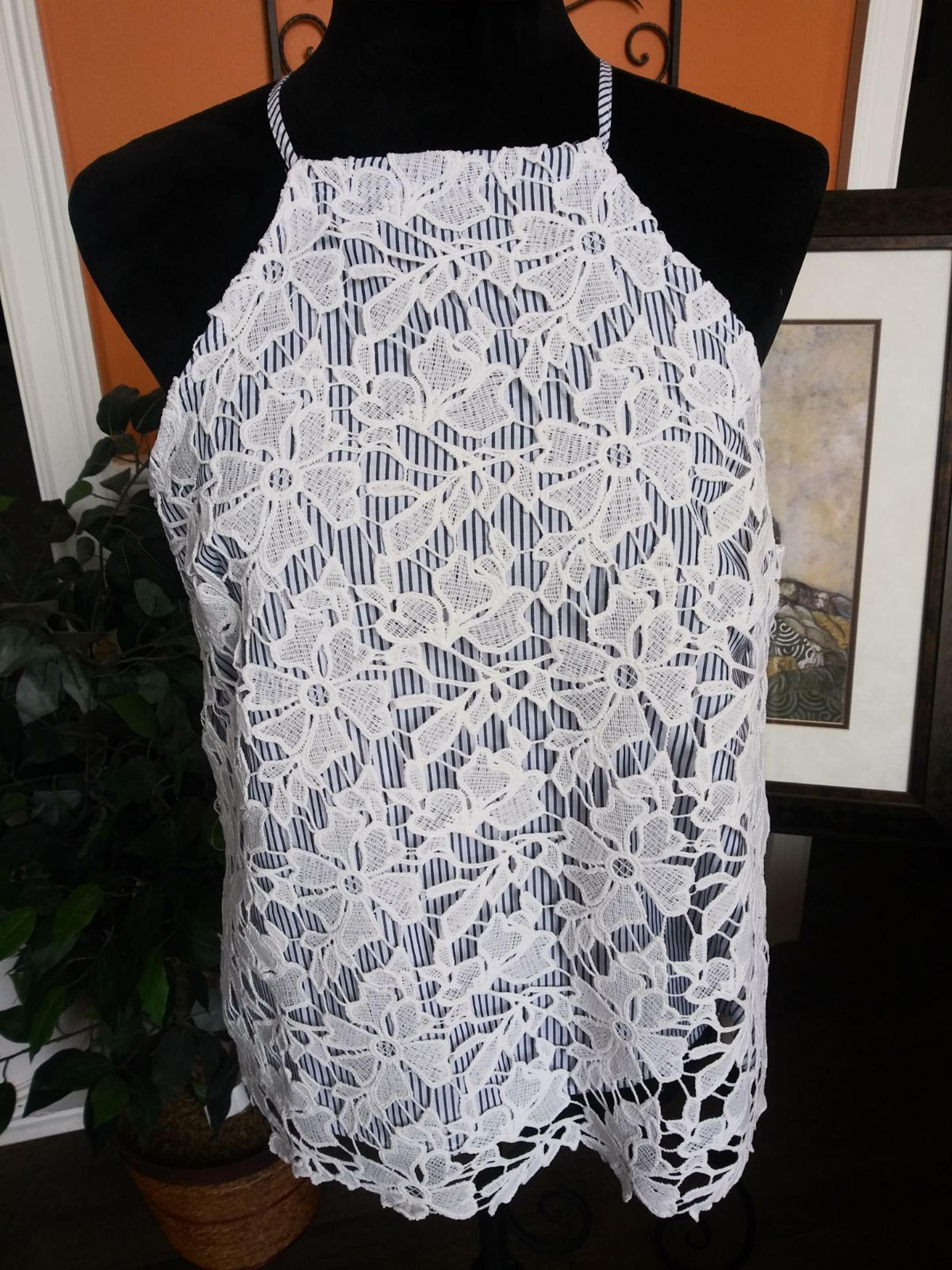 Adiva Lace Overlay Tank NWT Size M