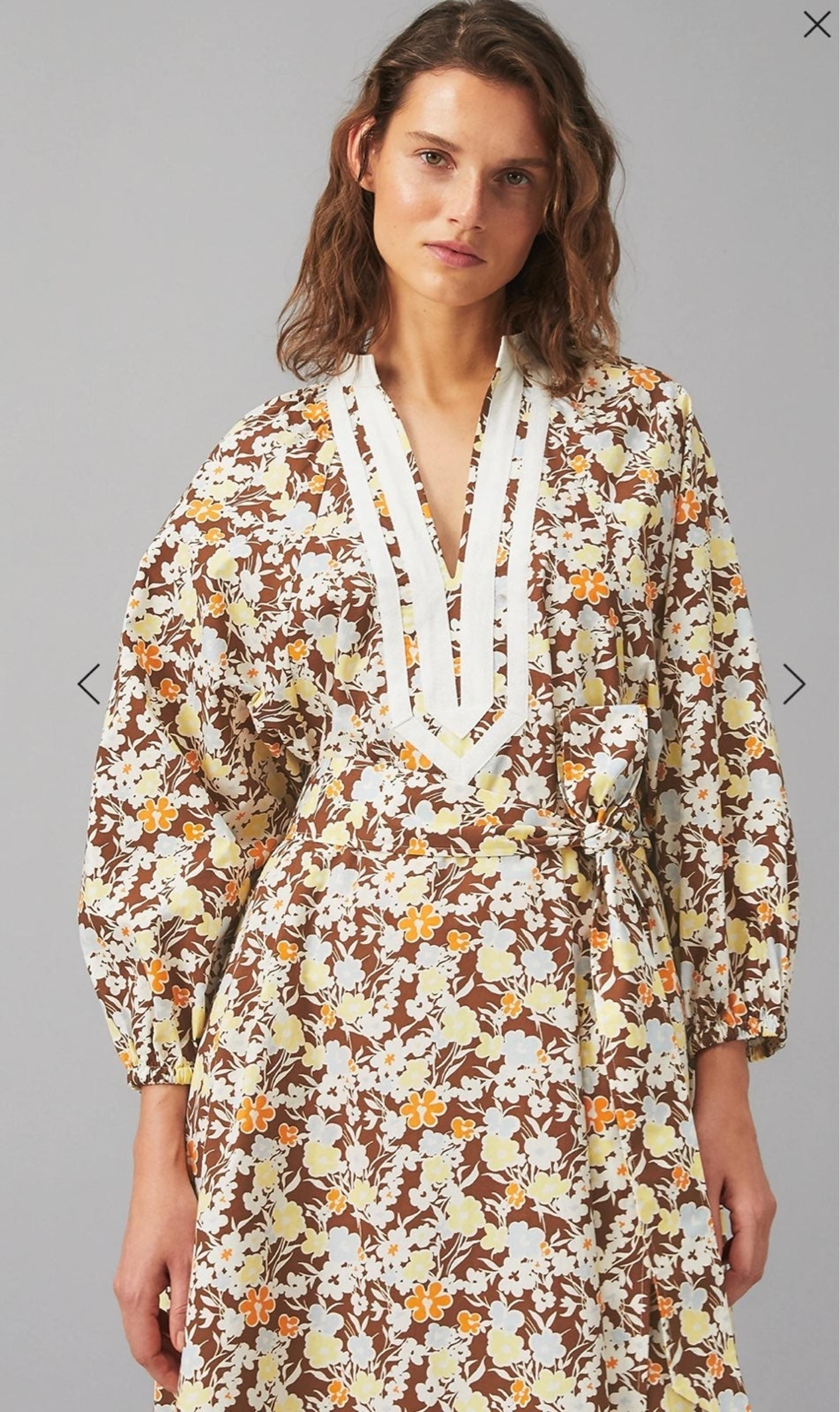 TORY BURCH PRINTED BALLOON SLEEVE DRESS SIZE MED