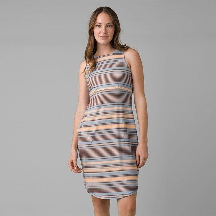 Prana Emerald Lake (Red Clay Stripe) Stretchy Dress Size XS NWT