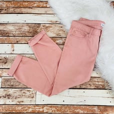 Jessica Simpson Women's Rolled Crop Skinny Jeans Size 8/29 Pink Salmon Zip NWOT