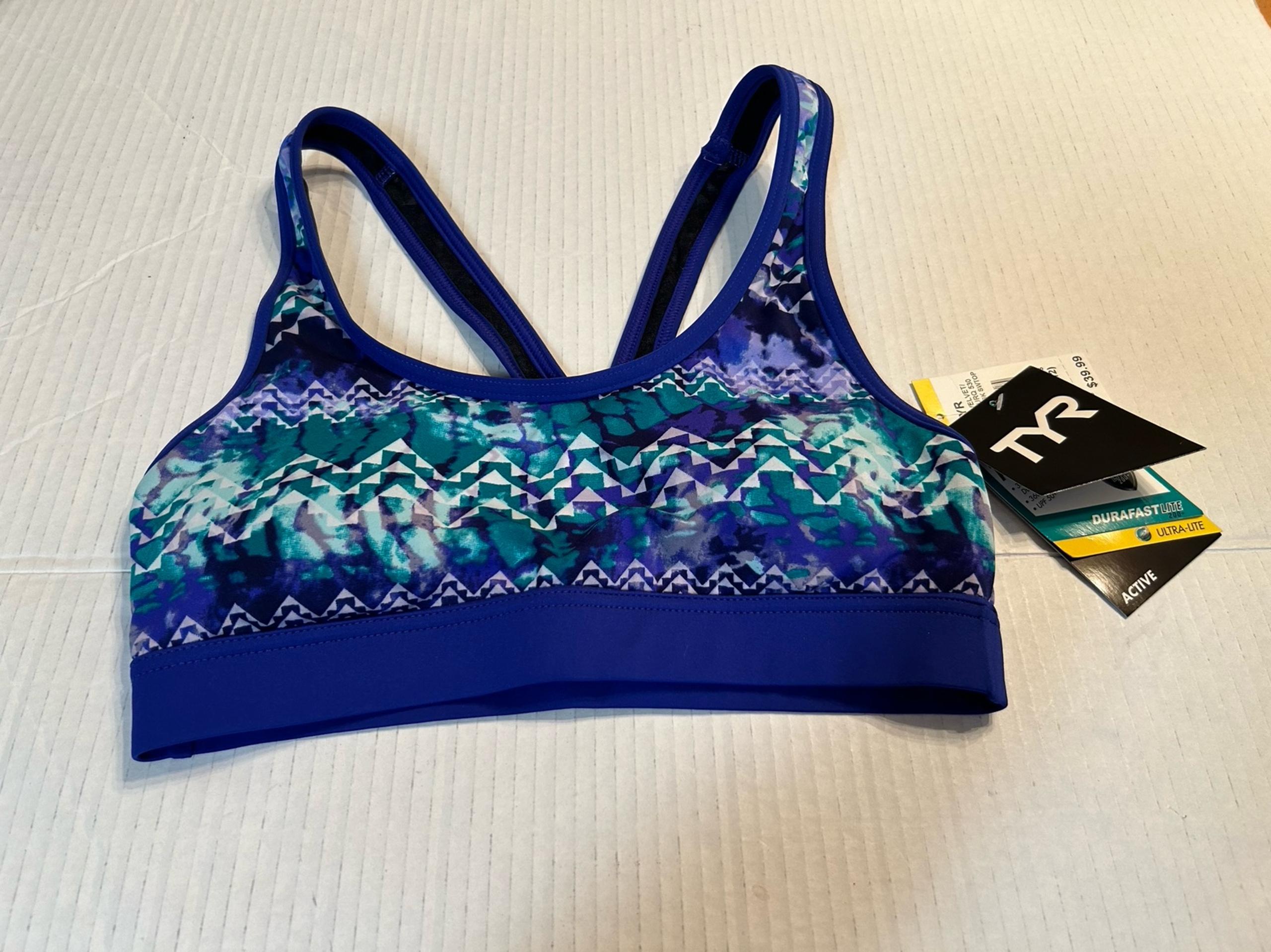 TYR Women's Emerald Lake Racerback Bikini Top Velvet/Turquoise Size XS 0/2 NWT