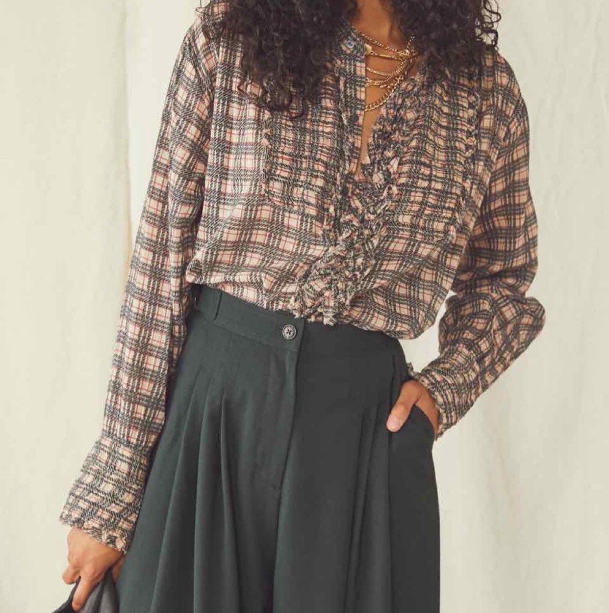 Free people plaid top