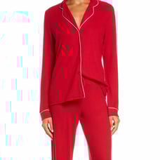 New NORDSTROM Red Brushed Hacci Pajama Top