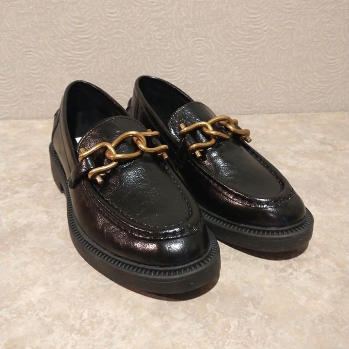 Steve Madden Karmine women's leather black loafer shoes size 7.5M NWOT