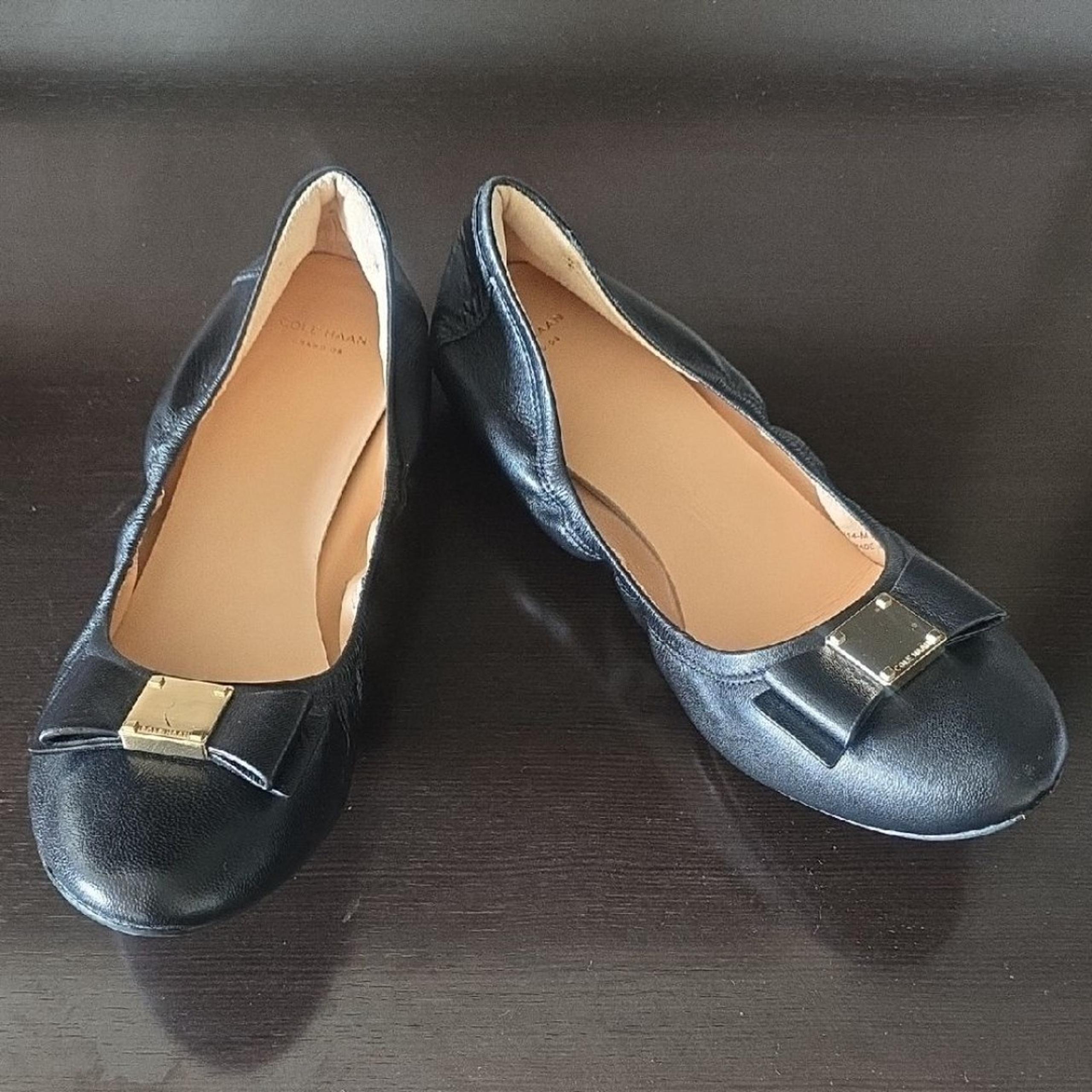 COLE HAAN Tali Bow Black Bsllet Flats Size 10