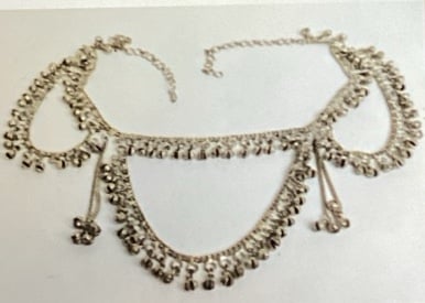 Vintage silver belly dance hip belt