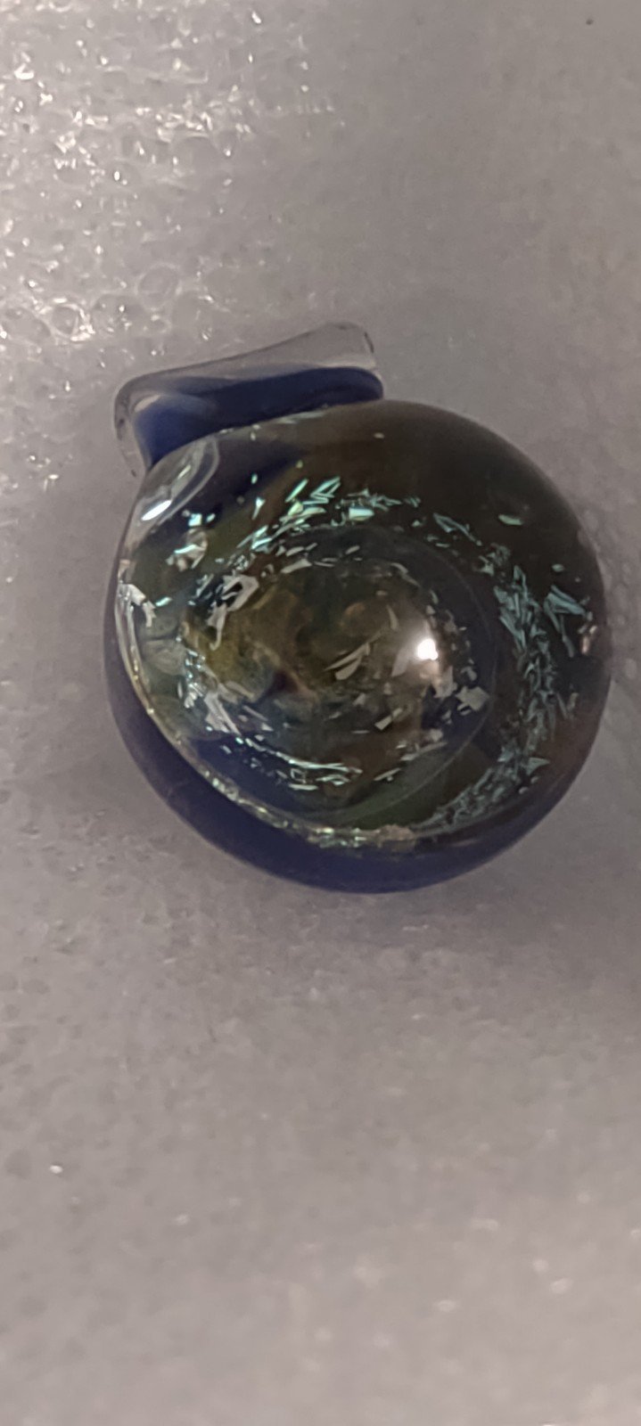 Vintage blown glass world pendant necklace