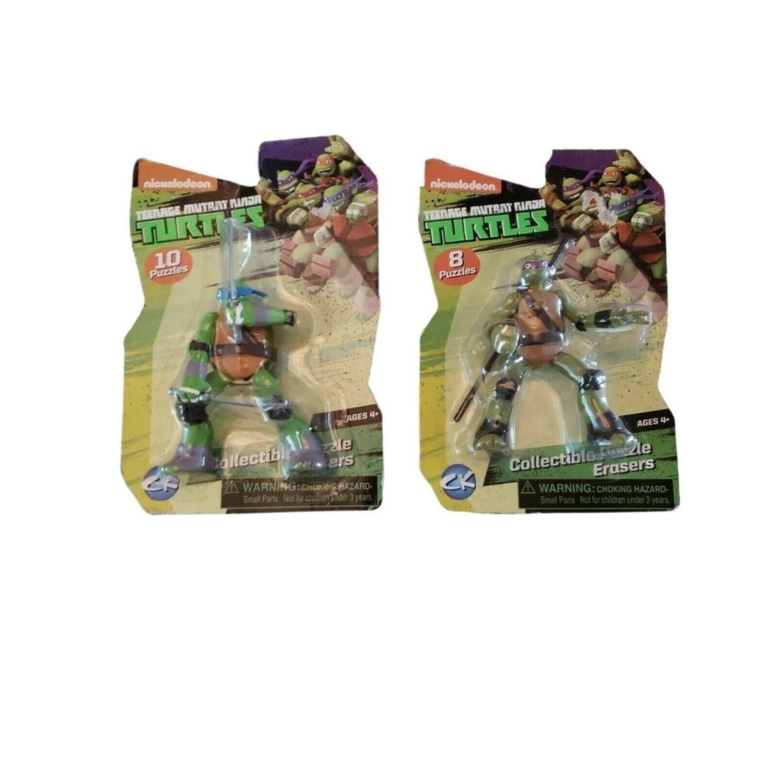 Set of 2 Teenage Mutant Ninja Turtles Leo & Donnie Puzzle Erasers NIP