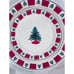 Vtg 4 pc Holiday Stoneware Christmas Tree Place Setting Red Green Dinnerware Set