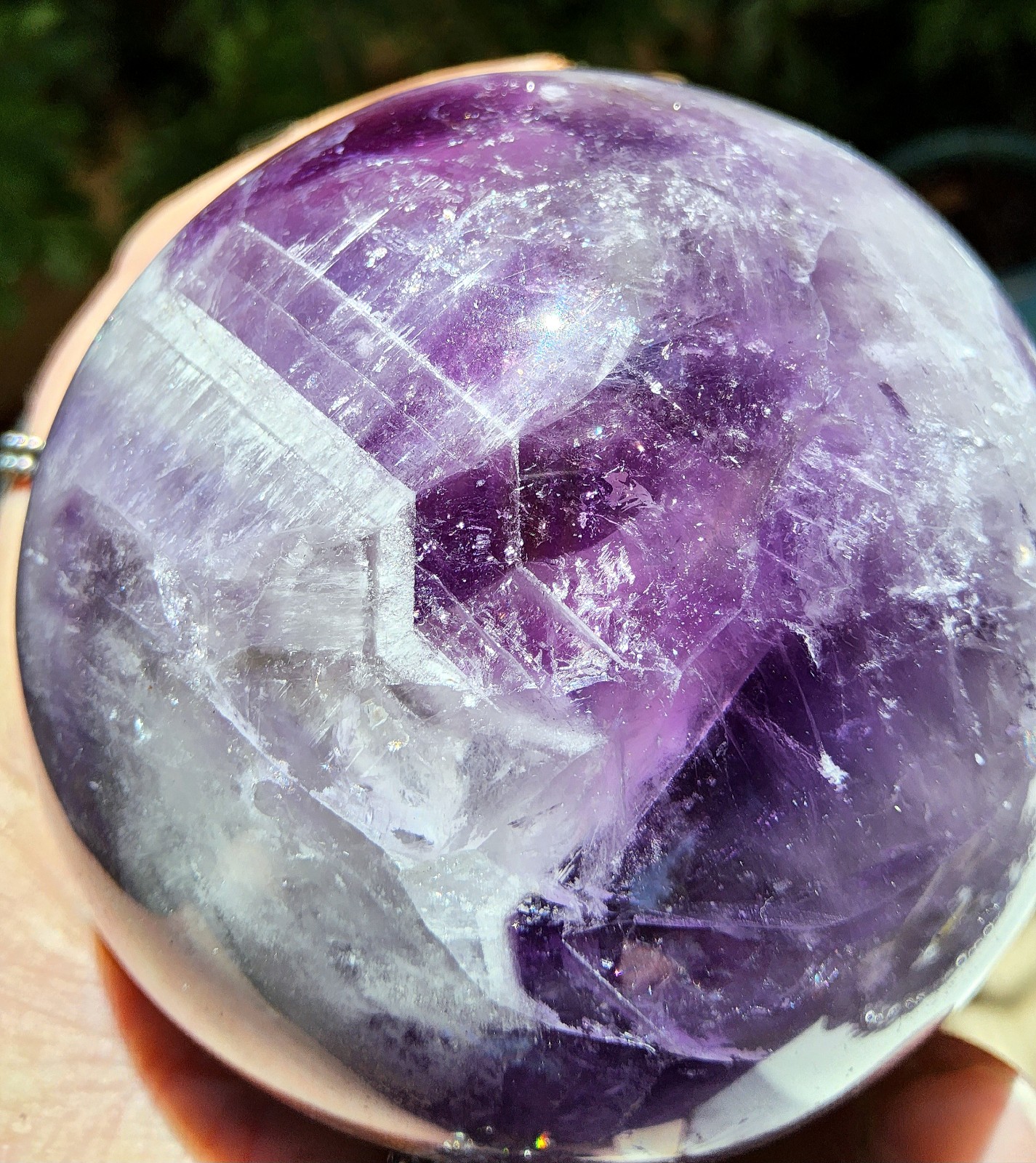 Beautiful Large Dream Chevron Amethyst Sphere