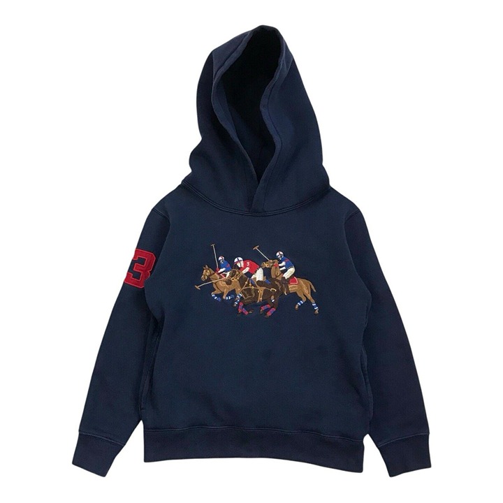 Polo Ralph Lauren Triple Pony Equestrian Hoodie 7T 7 Toddler Kids Sweatshirt PRL