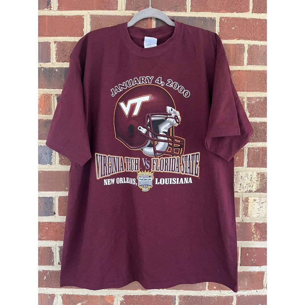 Vintage Virginia Tech Hokies Mens XL T-Shirt University Sports Football 90s USA