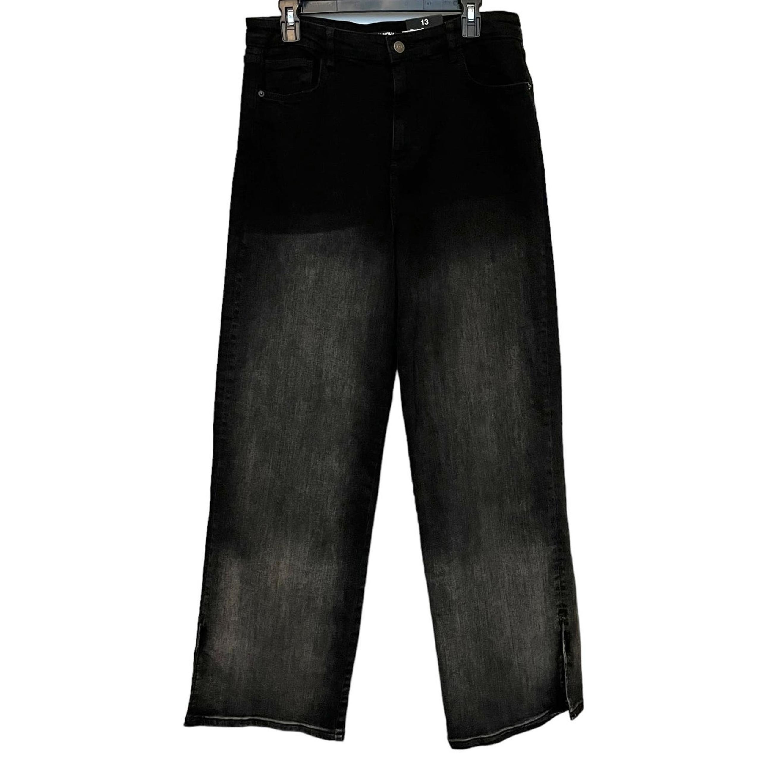 Fashion Nova Wide Leg Jeans Ombre Slit Juniors 13