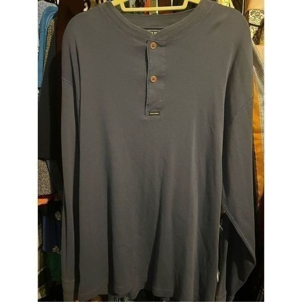 Ralph Lauren Polo Sport Vintage Y2K Thermal Henley Heavy Duty blue XL