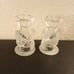 EXQUISITE VTG Partylite Pair of 4 Frosted Swan Glass Candle Holders