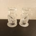 EXQUISITE VTG Partylite Pair of 4 Frosted Swan Glass Candle Holders