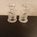 EXQUISITE VTG Partylite Pair of 4 Frosted Swan Glass Candle Holders