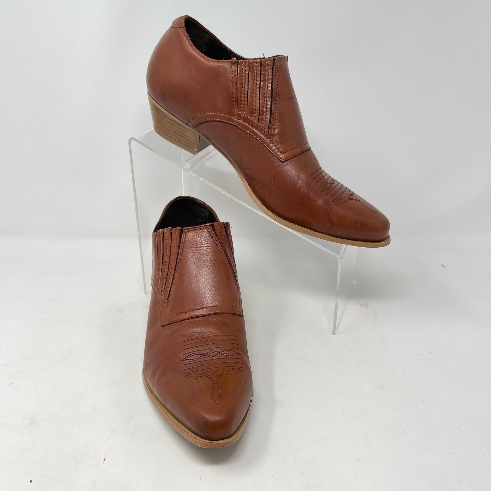 Durango Leather Slip-on Block Heel Bootie 9