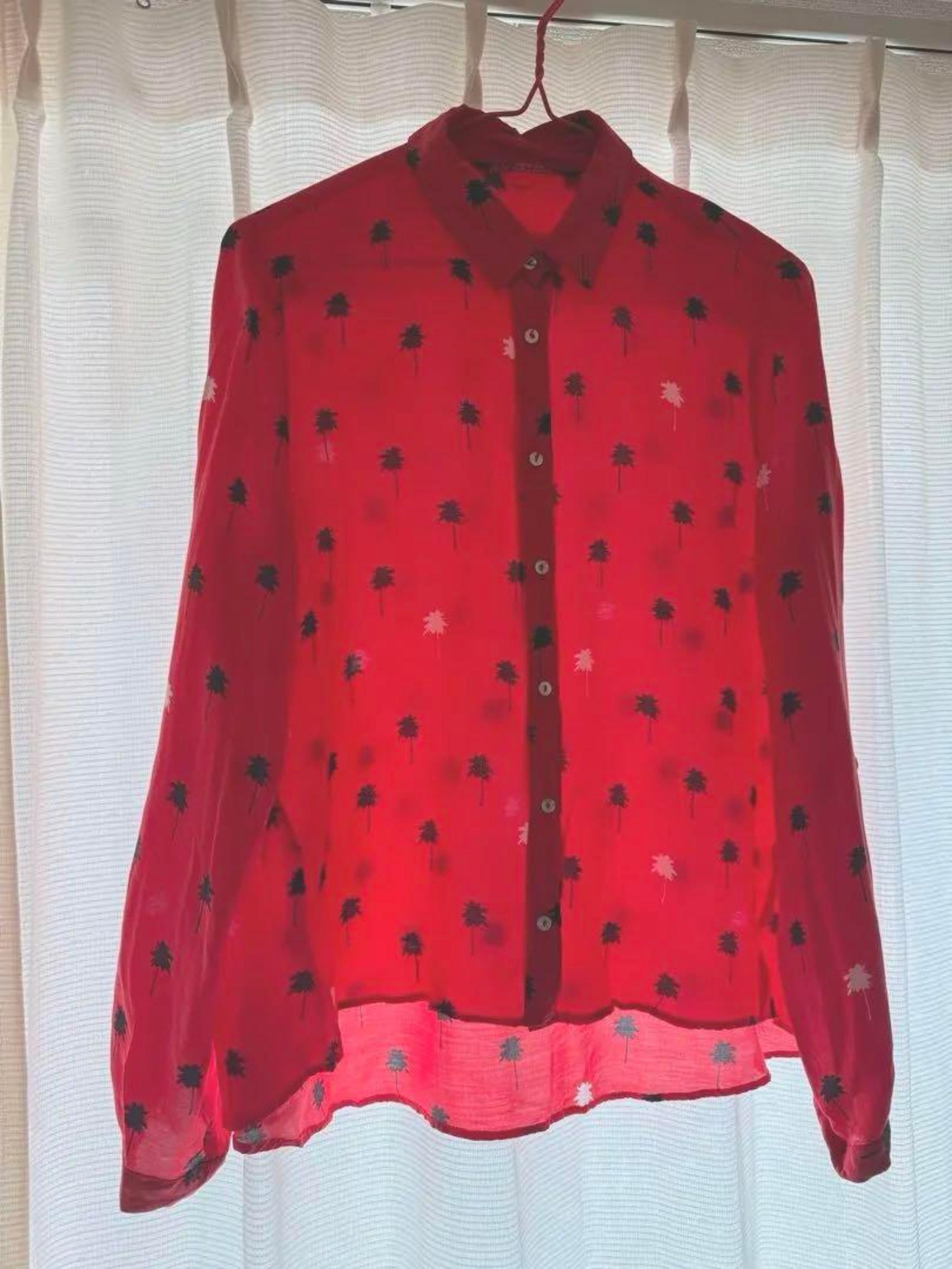 ZARA WOMAN Palm Tree Print Shirt USA Size S