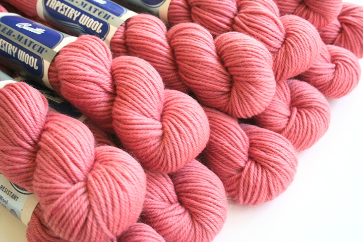 Vintage virgin wool yarn by Bucilla mothfproof dusty pink rose tapestry 18.5 oz