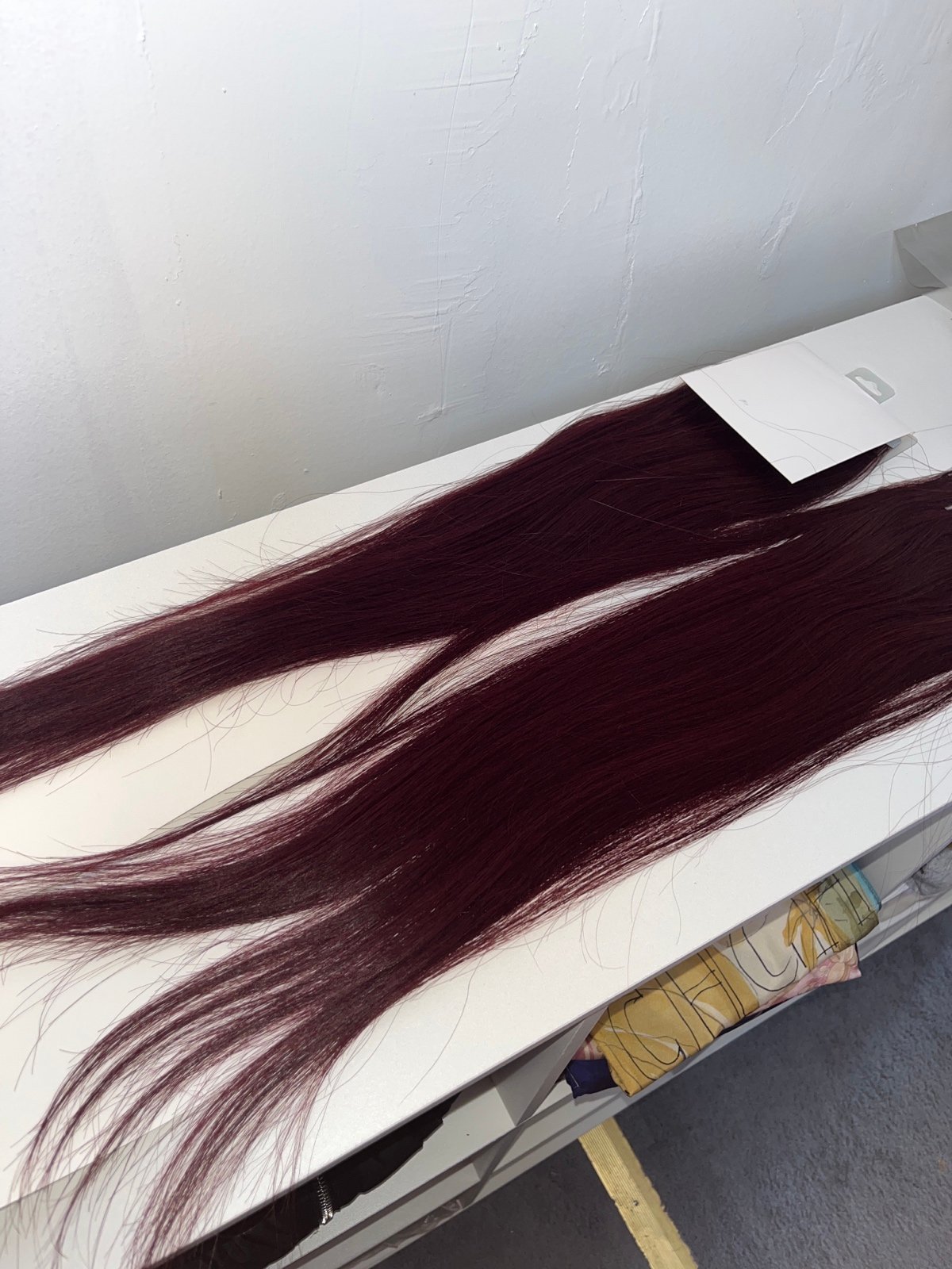 hair extension human hair wine red 20” long tape in