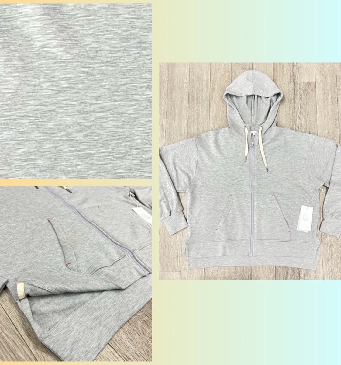 JOHNNY WAS CALME ZIP HOODIE SIDE SLITS